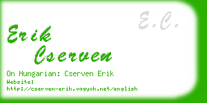 erik cserven business card